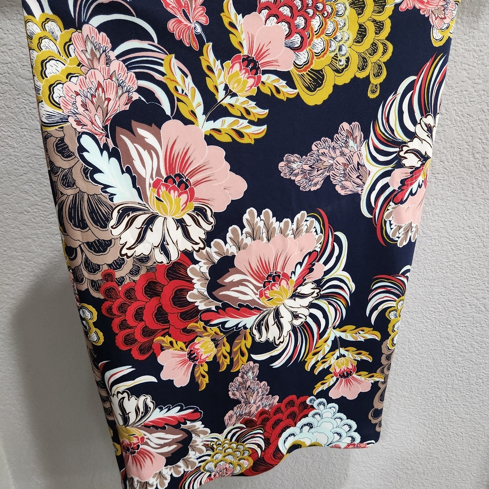 New York & Company Navy Floral Skirt